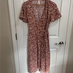 Floral Wrap Dress in Red by Pact